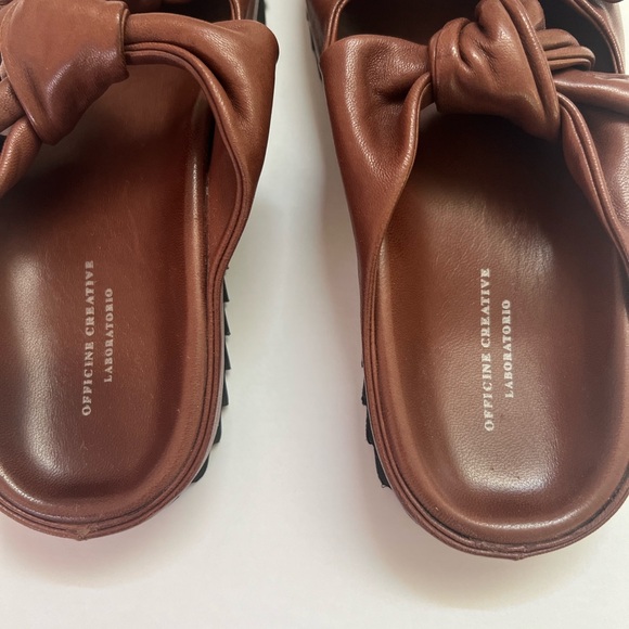 Officine Creative Brown Knotted-Strap Sandals Size 37 - Picture 6 of 7